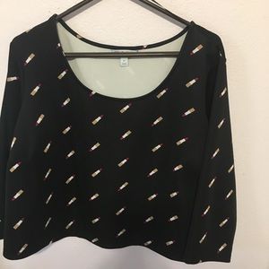 Super fun cropped Ashley Nell Tipton lipstick top